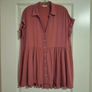 Jane and Delancey S/S Drop Waist Tiered Tunic Top